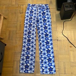 Floral print flare jeans!